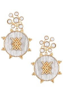 Gold plated oxidised centre earrings by Digna