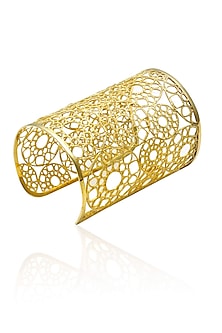 Gold plated metal icon long cuff by Sonnet Jewellery