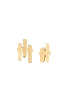 Gold Polish Adjustable Geometric Rings by One Nought One One