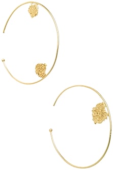 Gold Plated Oversized Hoop Earrings by Flowerchild By Shaheen Abbas
