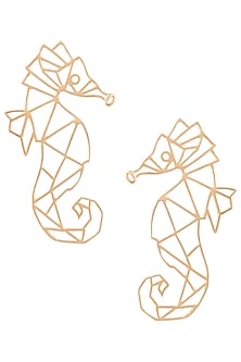 GOLD PLATED SEAHORSE EARRINGS by ZOHRA